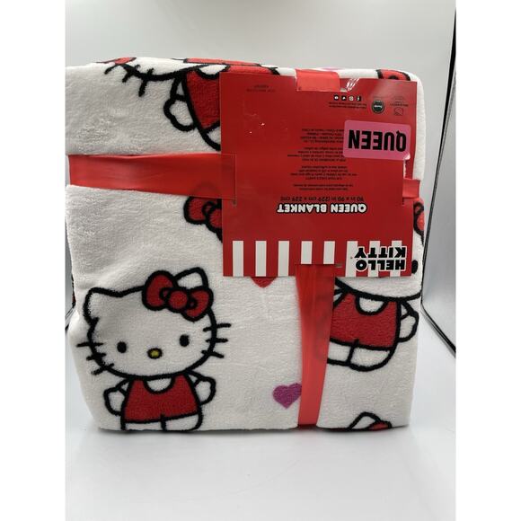 NEW Hello Kitty Queen Blanket 90x90 Hearts & Bows - Fast Shipping! - Picture 6 of 6